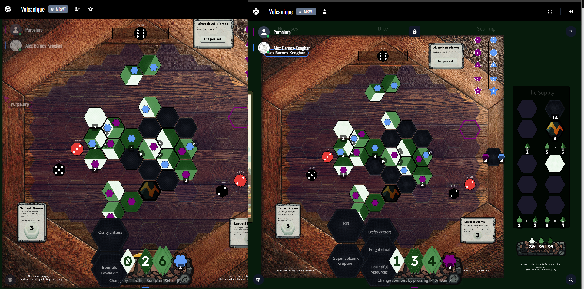Dual player testing on the one screen