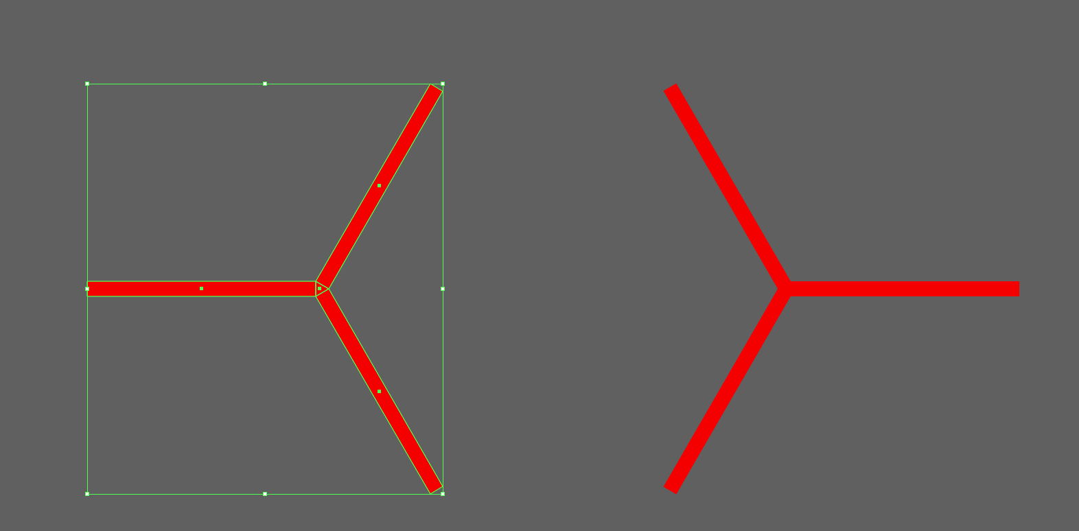 The spacer, made of an equilateral triangle and even rectangles