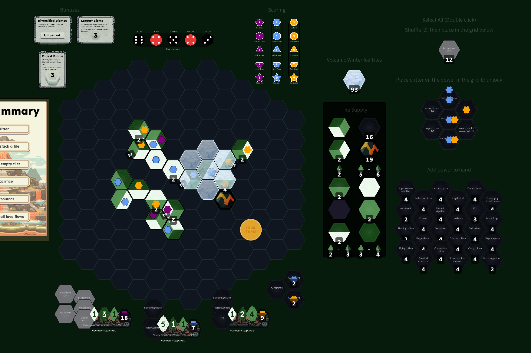 Volcanic winter spawn point