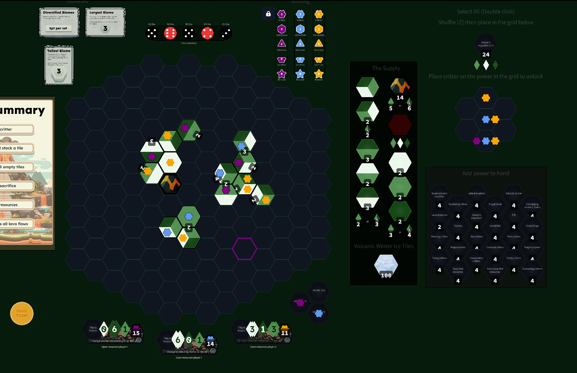 Orange’s more stable resource collection led them to trigger the first volcano 3