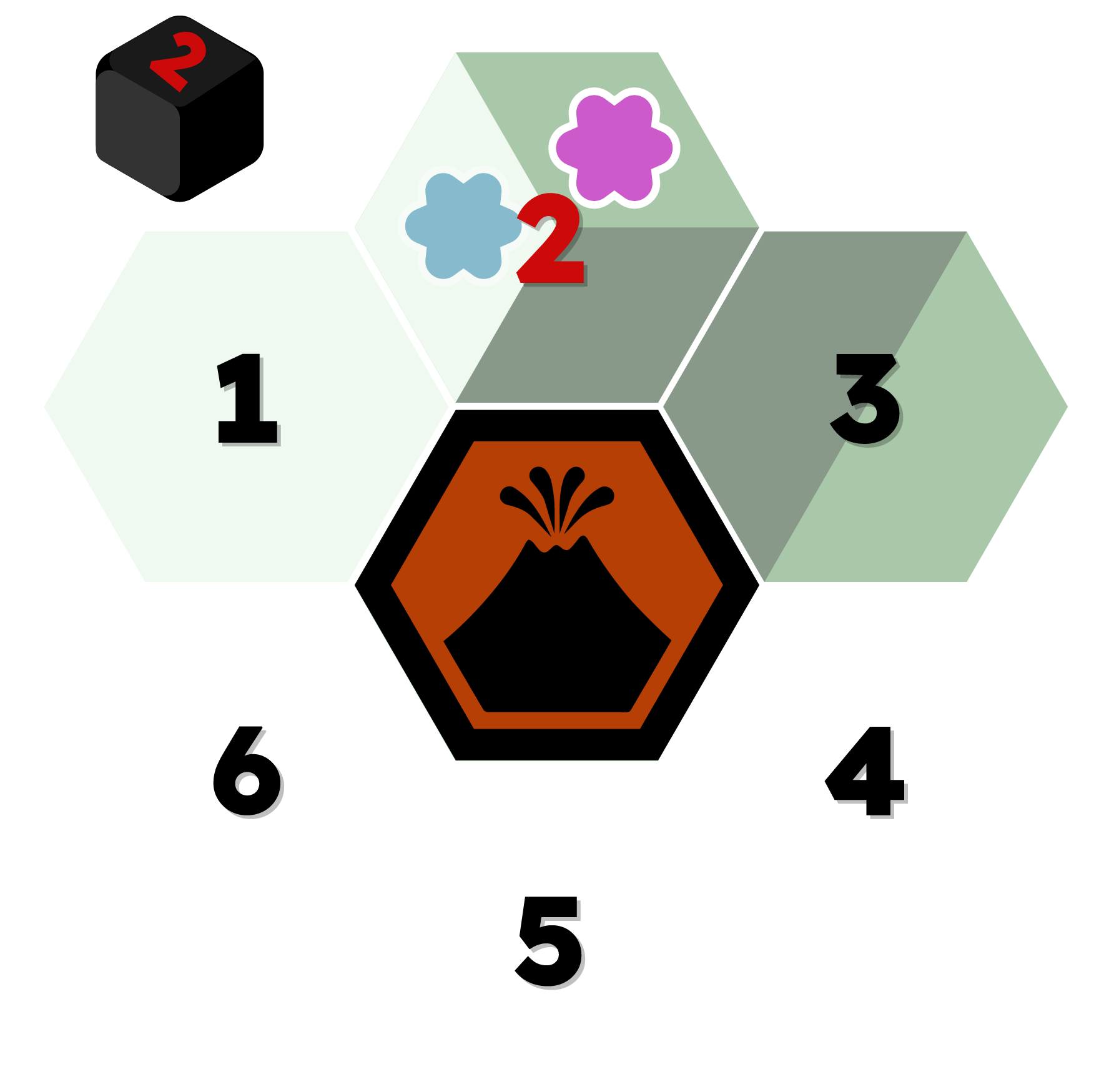 The lava flows onto the tile with critters