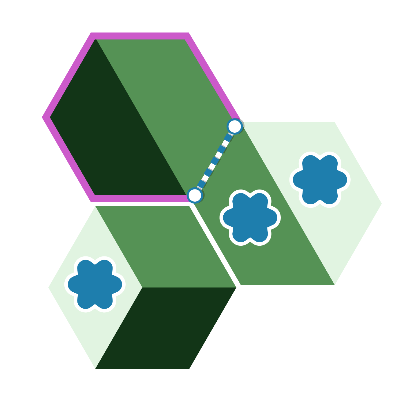 The biome is still controlled by blue but the tile now has a free critter placement area