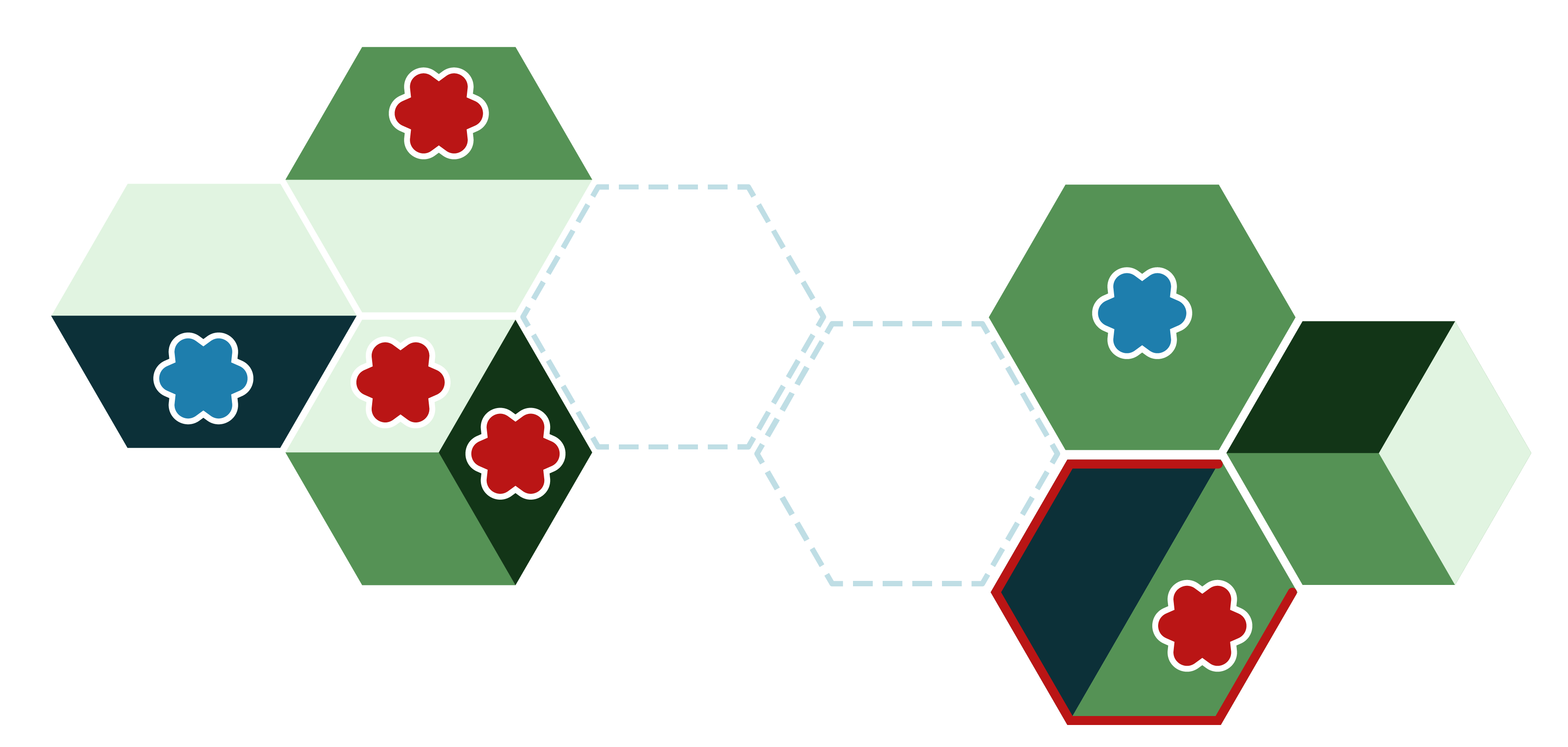 Red claims the unclaimed biome on the empty tile with their critter
