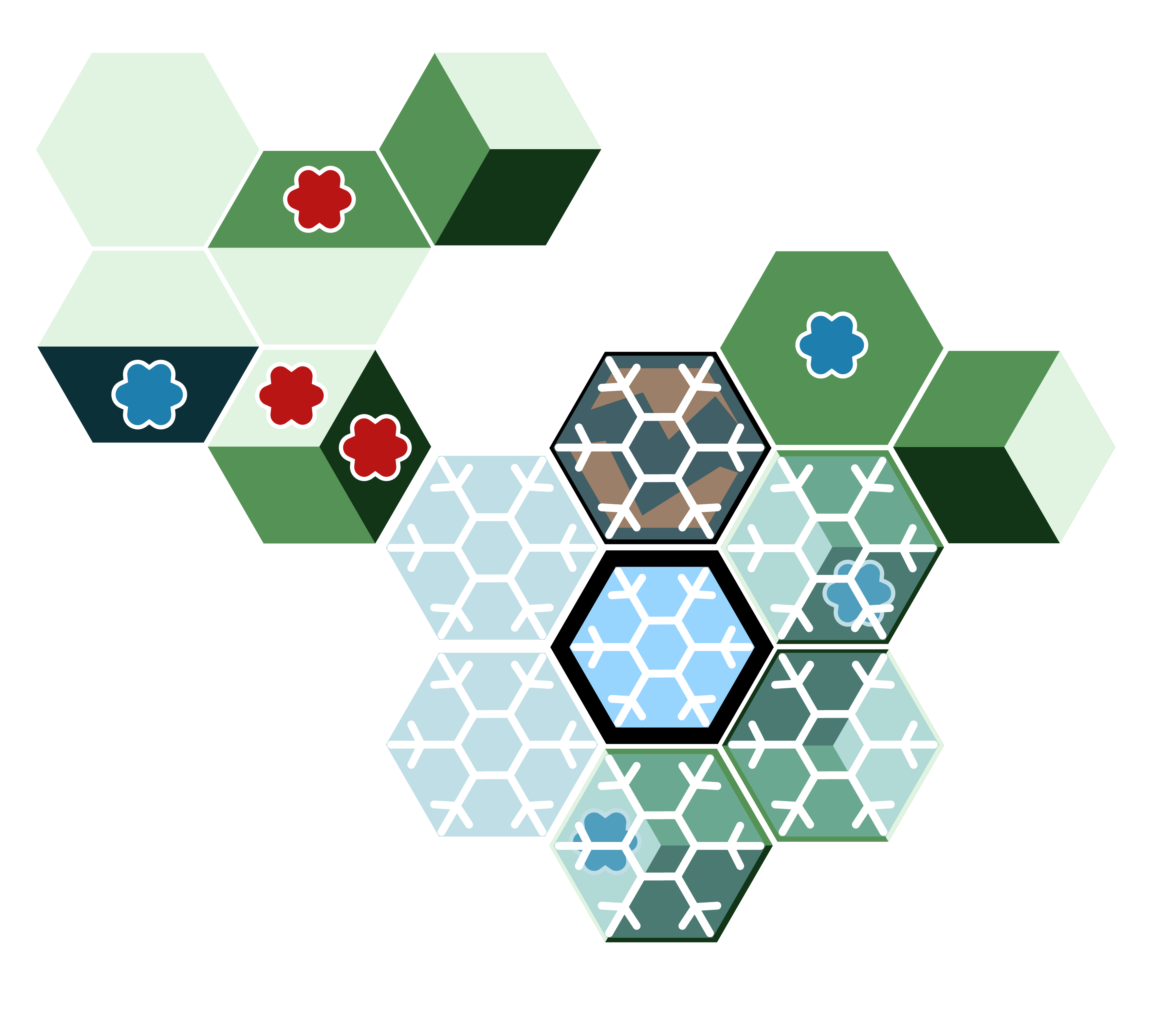 The volcanic winter spreads, freeze all movement, placement and sacrifices onto these tiles