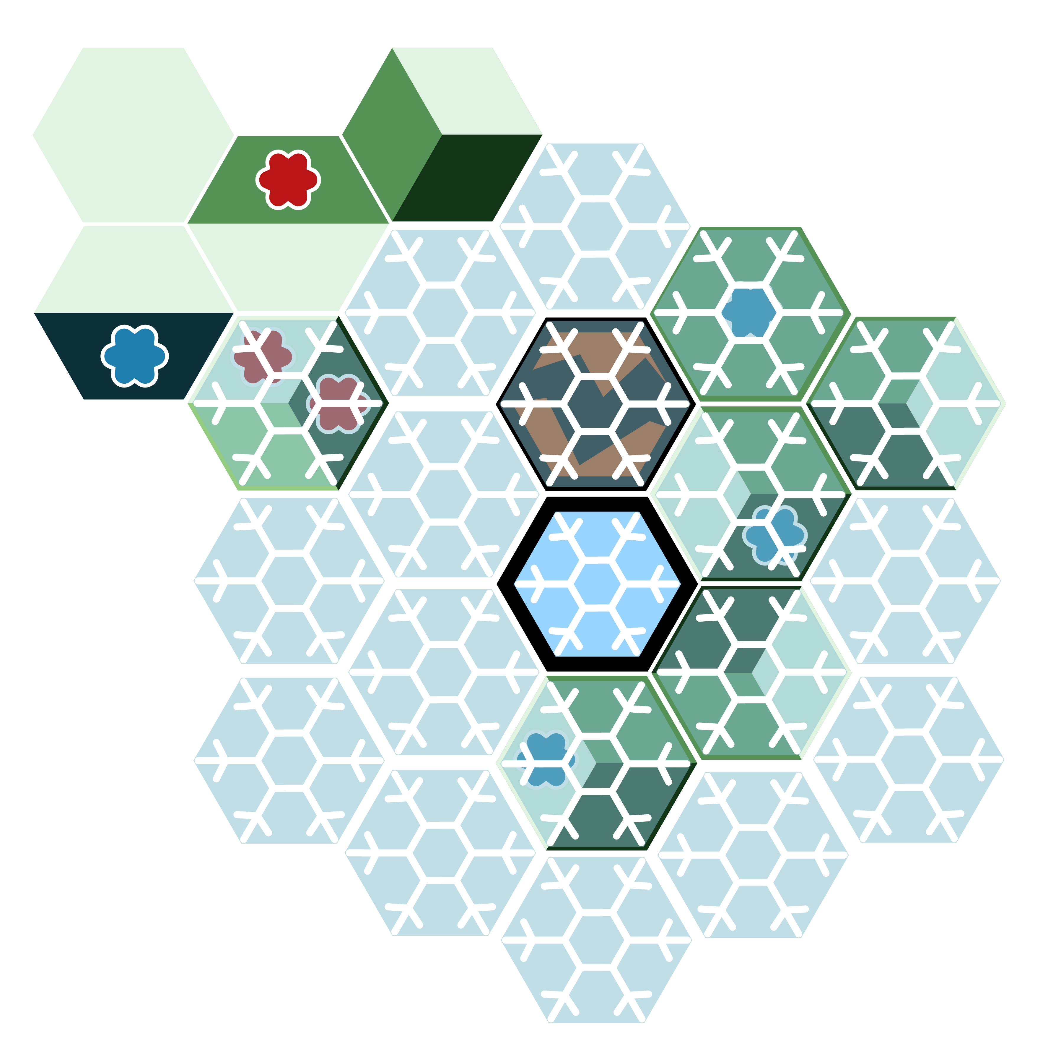 The volcanic winter continues to spread each player's turn until the entire play area is locked out