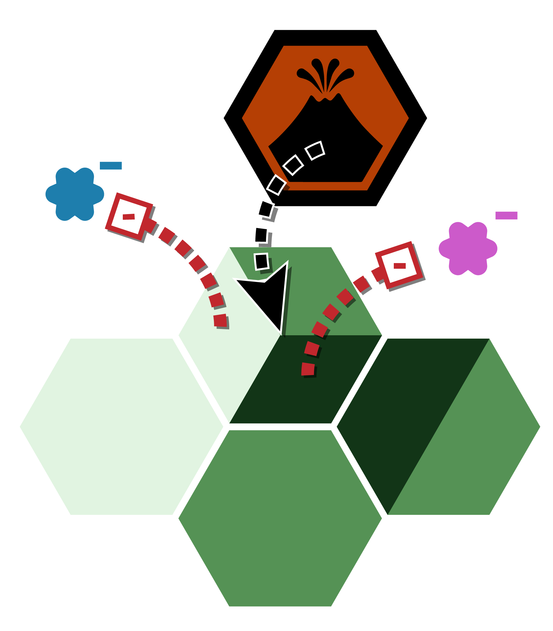 Remove all critters on the target tile for the volcano