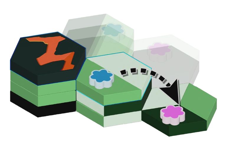 Slide an adjacent tile onto an adjacent lower tile